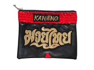 กระเป๋า Clutch ดีไซน์มวยไทย by KANONG : สีดำ/แดง ขนาด A5