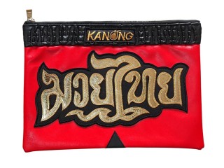 กระเป๋า Clutch ดีไซน์มวยไทย by KANONG : สีแดง/ดำ ขนาด A4